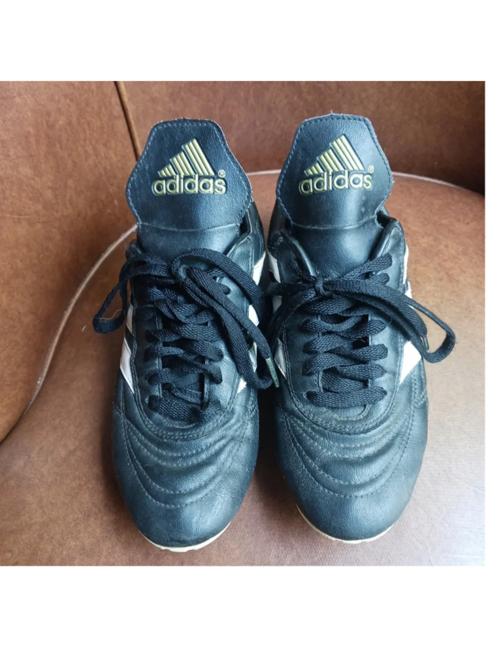 Adidas Soccer Football Cleats Women's 7.5 Hard Ground Black White Gold